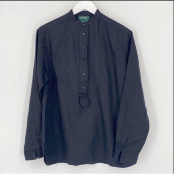 Lauren Ralph Lauren Linen Long Sleeve Button Down Top - Picture 1 of 7